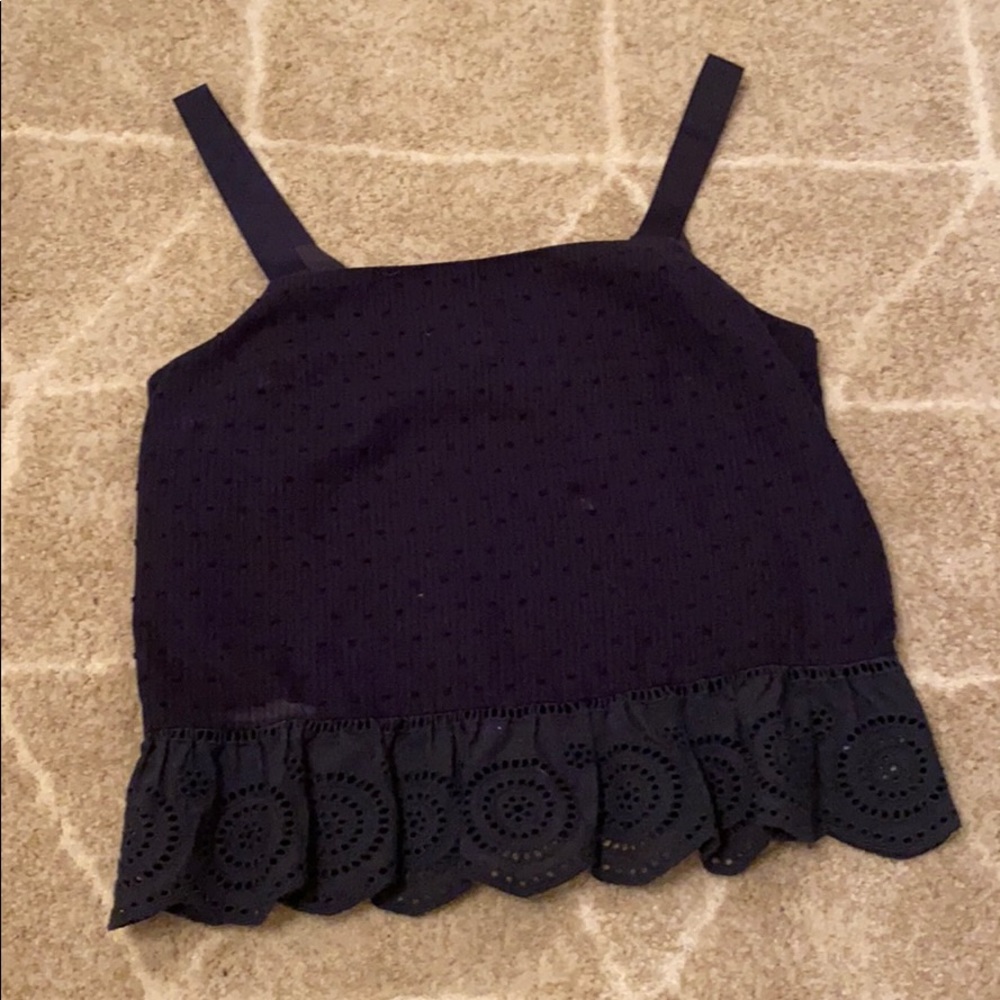 navy embroider tank top from jcrew